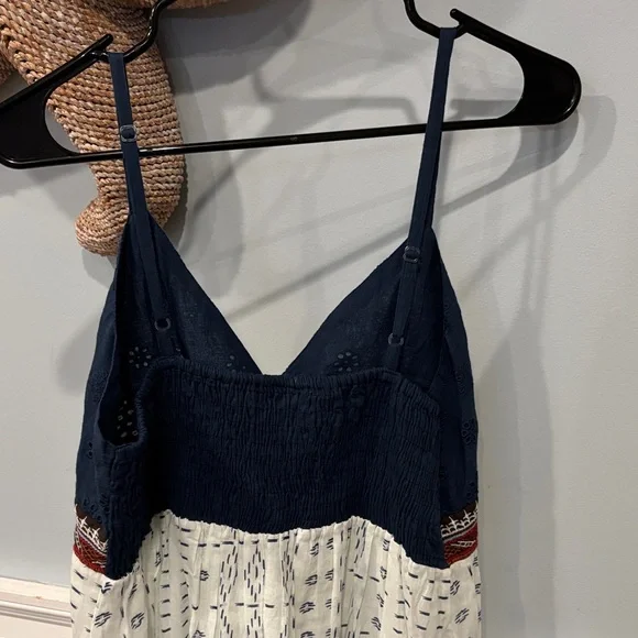 Anthropologie Raga Navy and Cream Patterned Spaghetti Strap Dress - Picture 5 of 5
